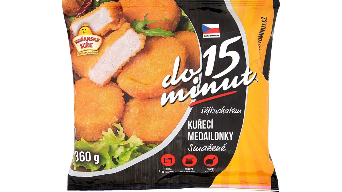 Vodňanská drůbež Kuřecí medailonky smažené mražené 360 g