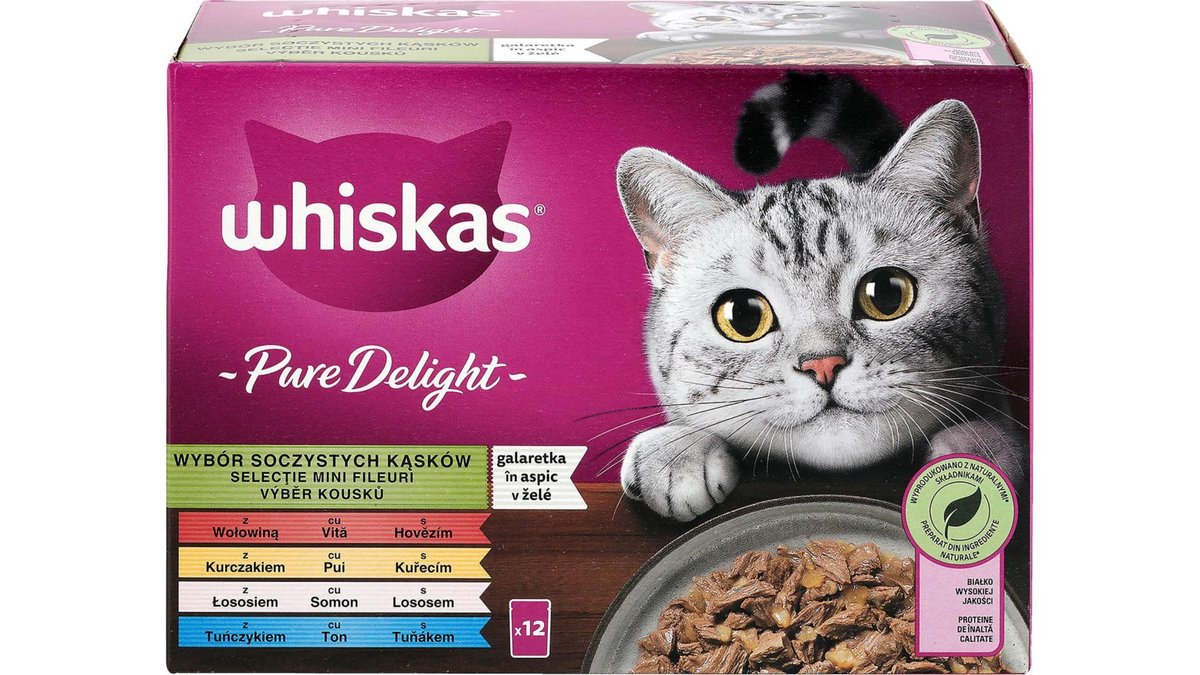 Whiskas Pure Delight mix maso, ryby 12x85g
