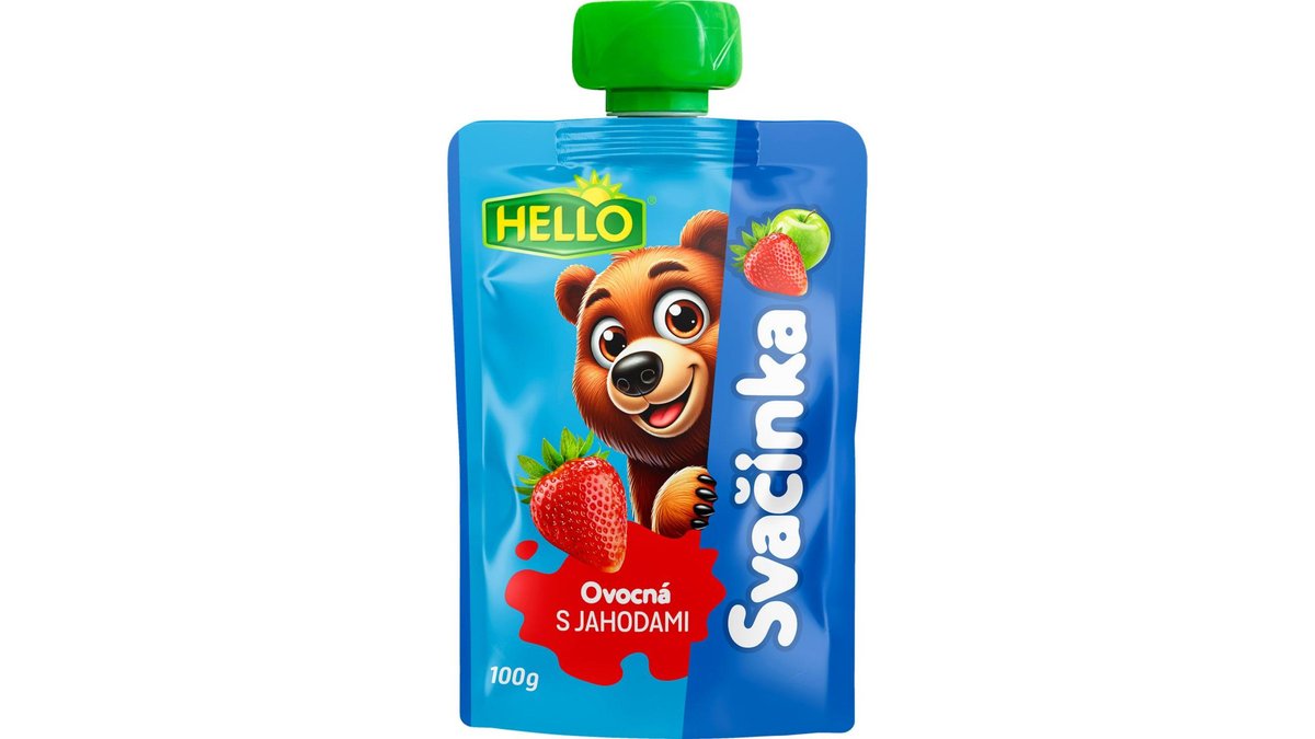 Hello Ovocná svačinka s jablky, jahodami 100g
