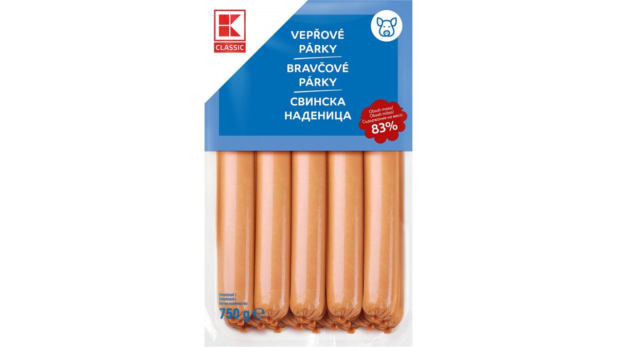 K-Classic Pork sausages 750 g