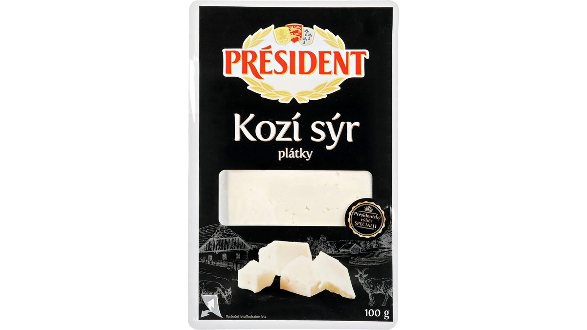 Président Kozí sýr plátky 100 g