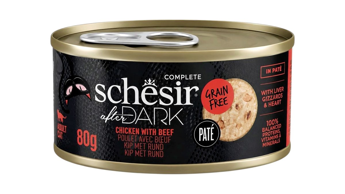 Schesir After Dark Chicken with Beef Paté Wet Cat Food 80g