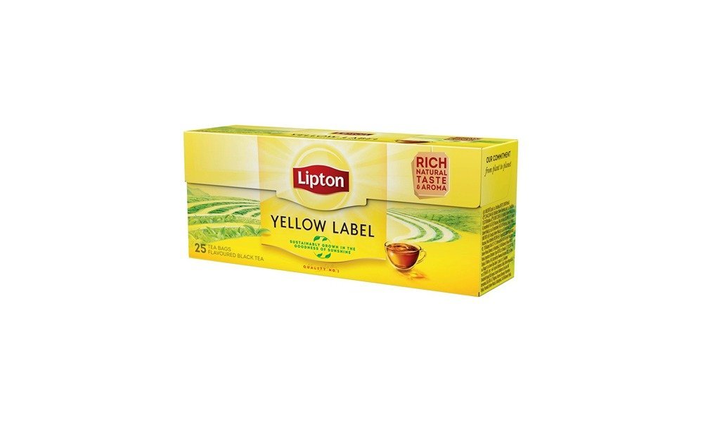 Must tee Yellow Label niidiga kotis 25pk, LIPTON, 50 g