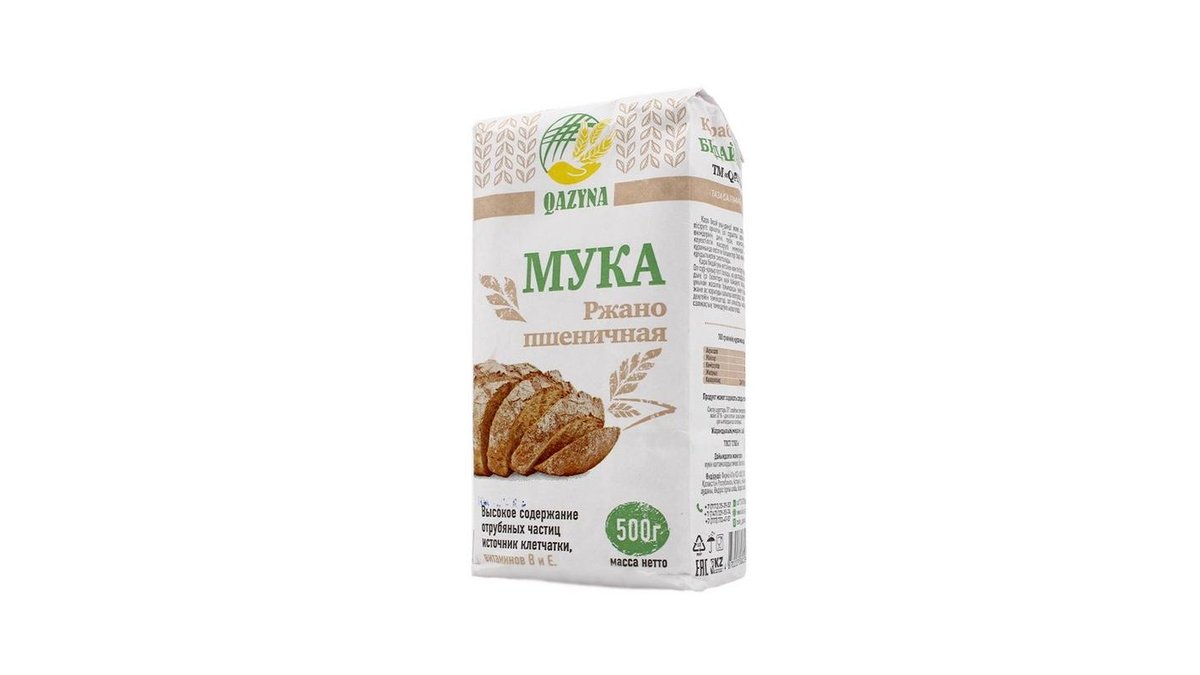 Мука Qazyna ржано-пшеничная 500 г