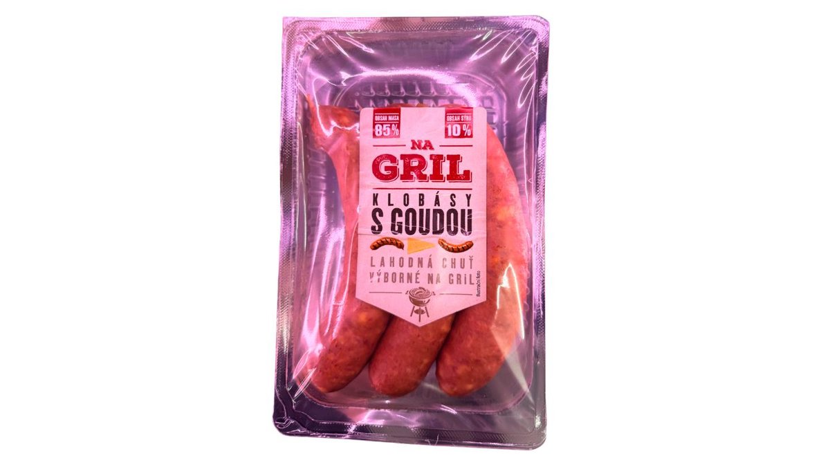 Klobásy s goudou na gril 300g