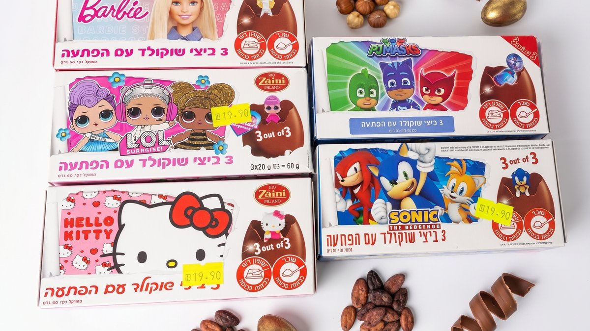 3 ביצי שוקולד עם הפתעה סוניק