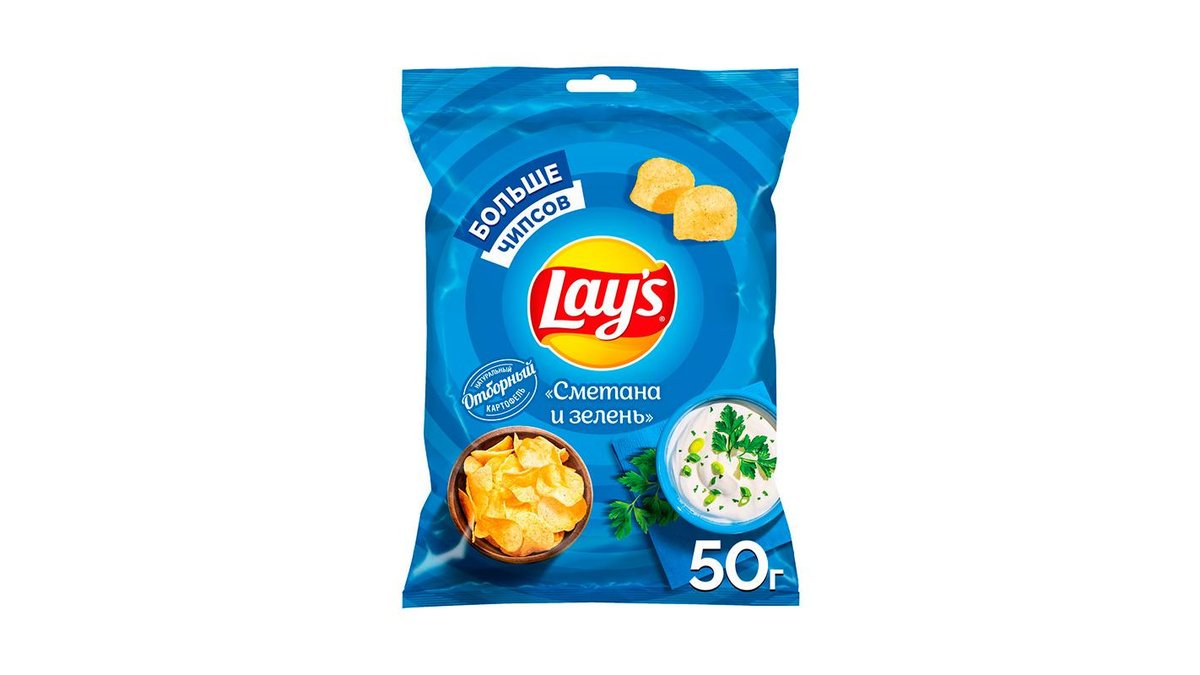 Чипсы картофельные Lays Сметана-зелень 50 г