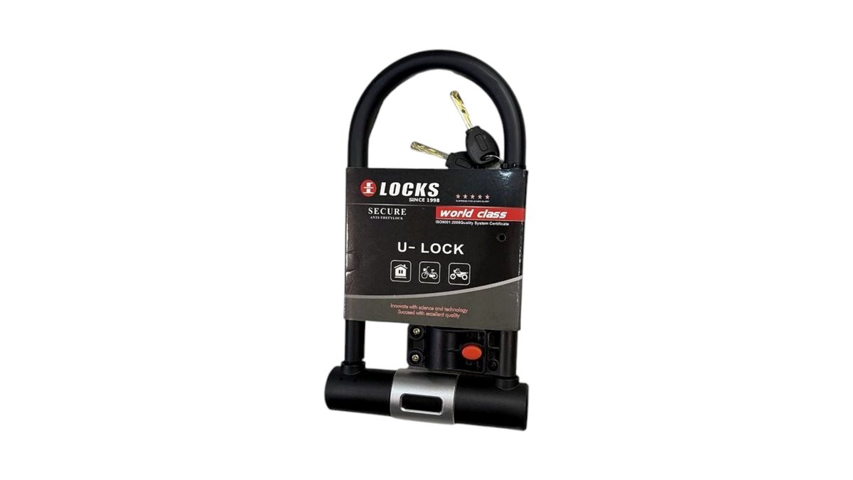 ​מנעול פרסה פלדה עבה 16 מ"מ U-Lock מקצועי (אורך 245 מ"מ) לאופניים וקורקינט LOCKS 🚲🔒 | טמבוריה בשפירא.