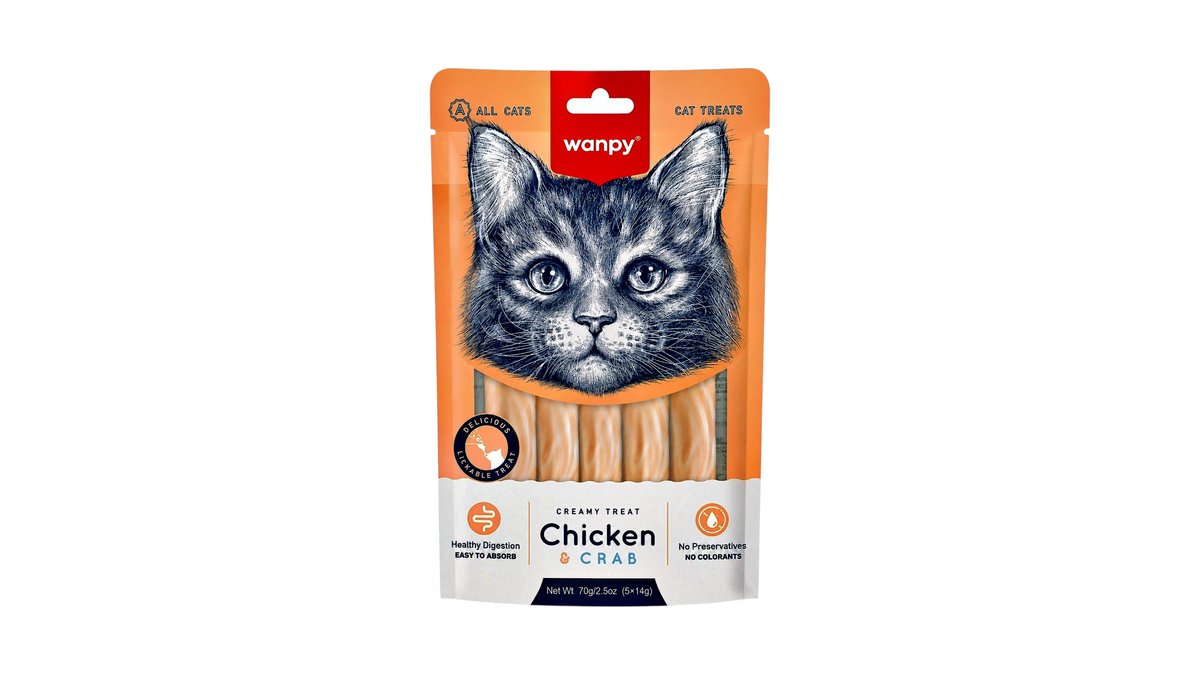 Wanpy Creamy Treat Chicken & Crab Cat Treats 70g