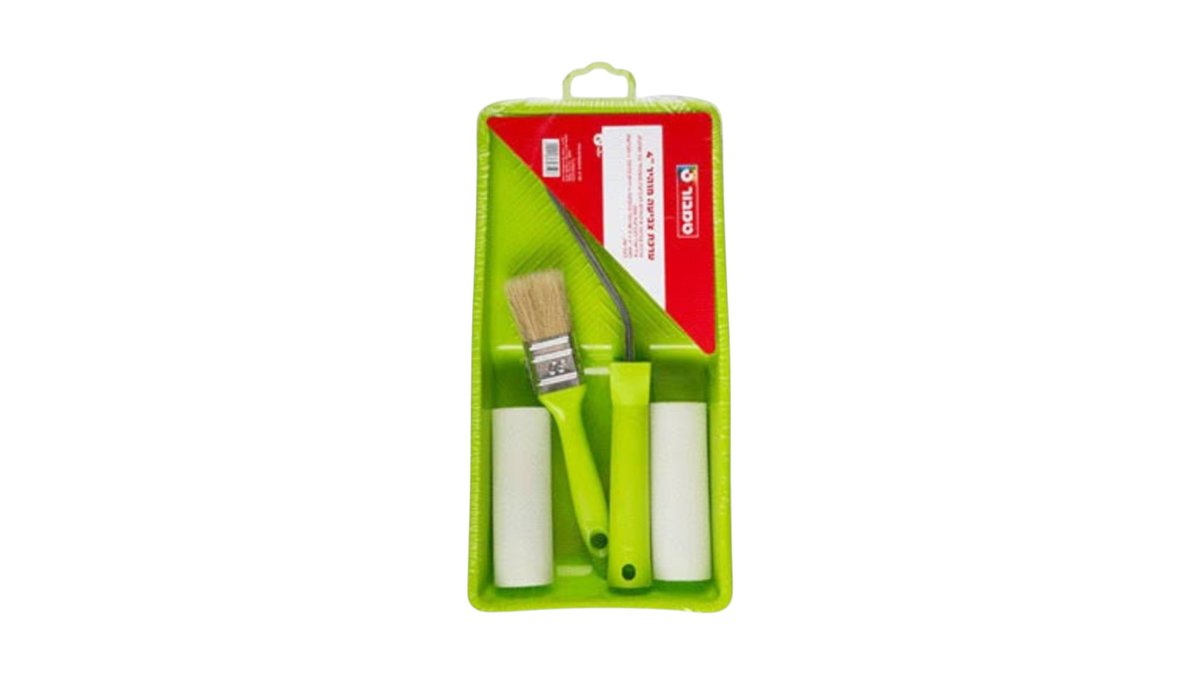 רולר פלוס מגש לצבע שמן 4 אינץ' מוהיר GREEN טמבור | ערכת צביעה חלקה לרהיטים, עץ ומתכת | טמבוריה בשפירא 🖌️🎨✨