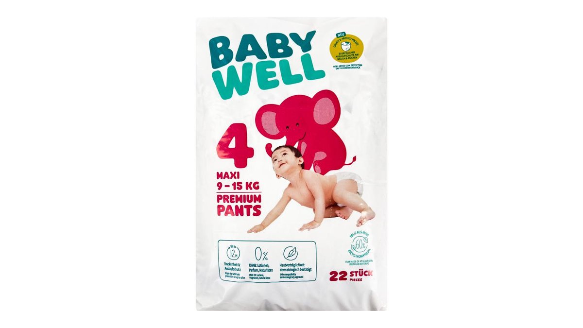 Babywell Dětské plenkové kalhotky 4 maxi 9-15 kg 22 ks