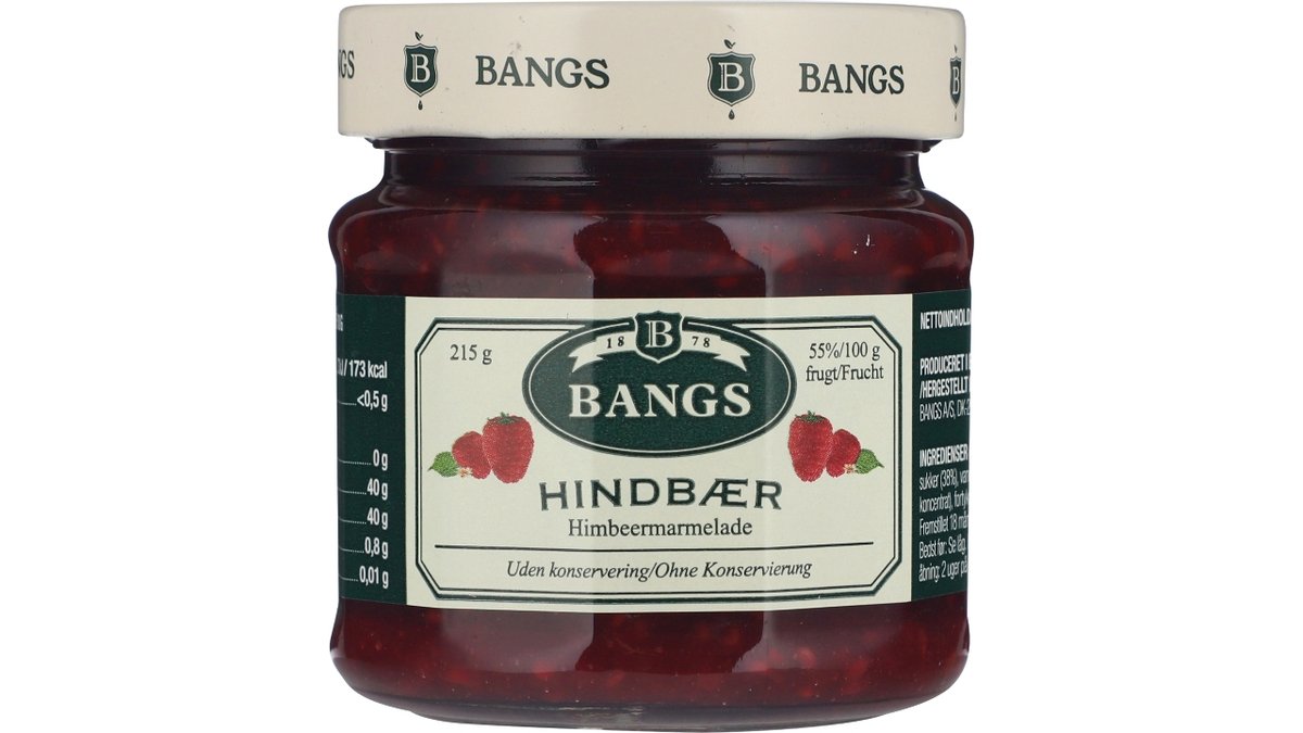 Bangs hindbær marmelade 400 g
