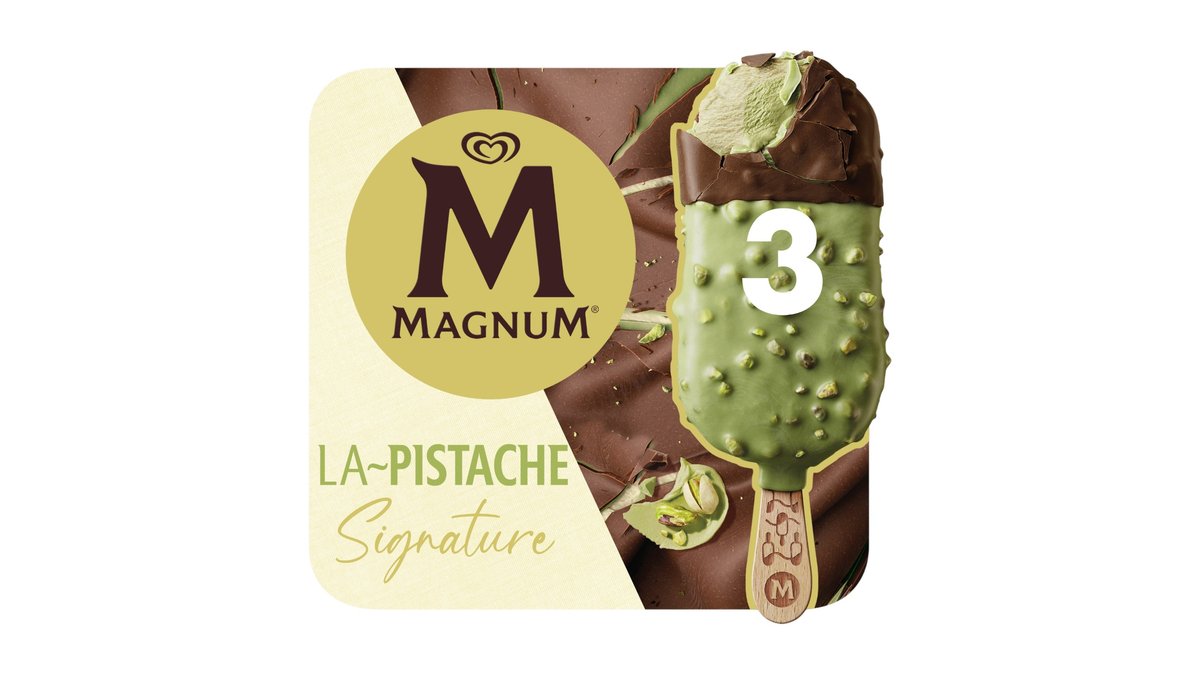 ❄️Ispinde m. smag af pistacie 3 stk., Magnum