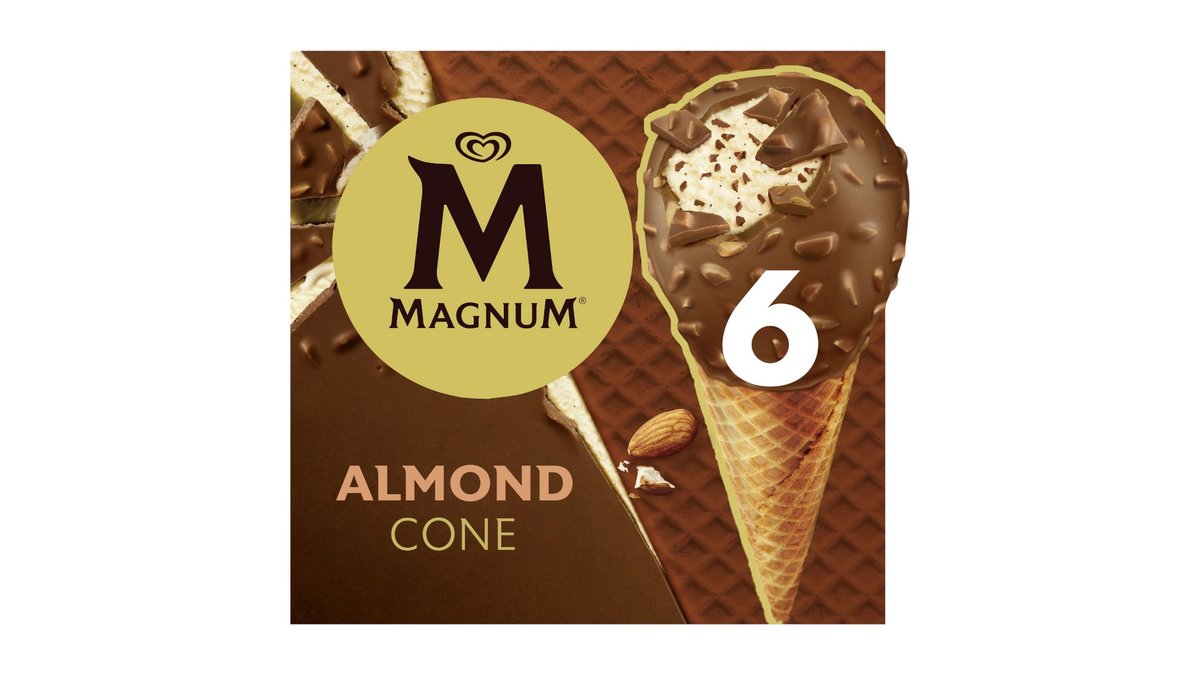 ❄️Isvaffel mini m. mandel 6 stk., Magnum