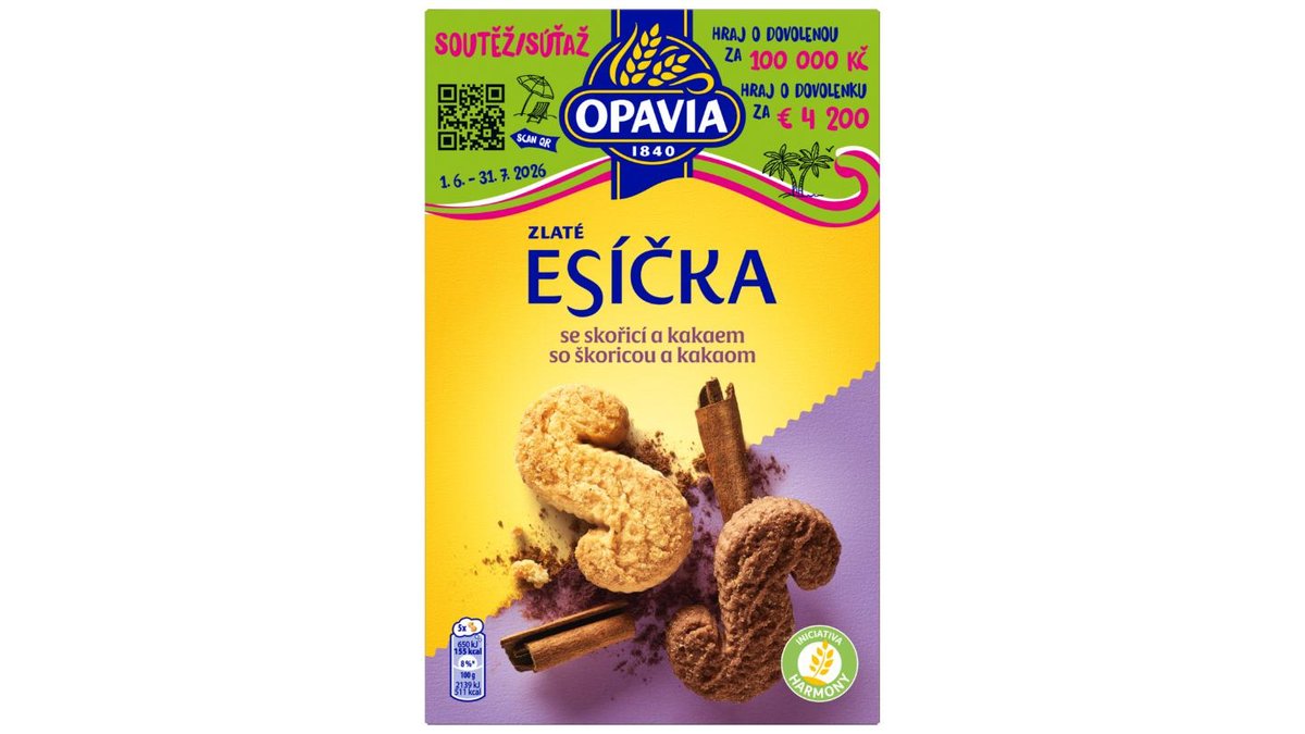 Opavia Sušenky Zlaté Esíčka Se Skořicí A Kakaem 220g