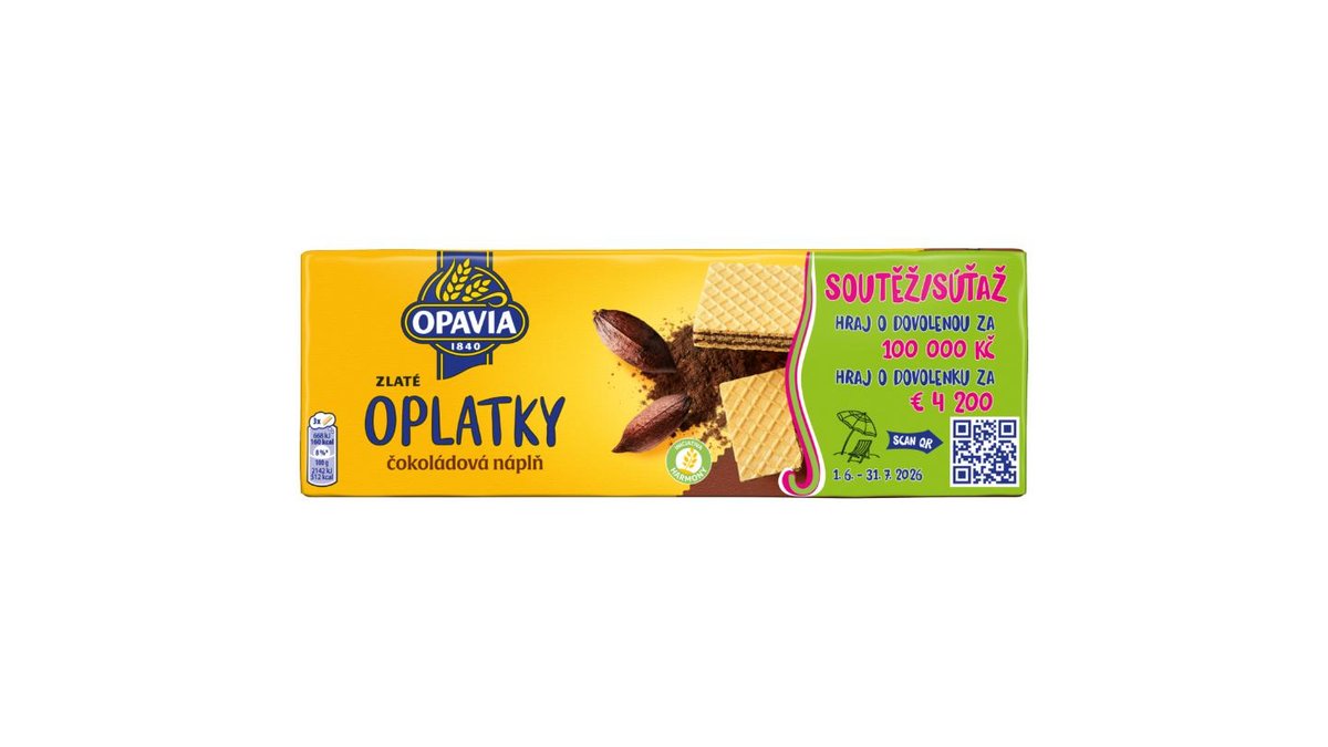 Opavia Oplatky Zlaté Čokoládová Náplň 146g