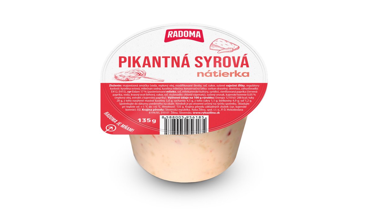 Radoma Preto Pikantná syrová nátierka 135 g