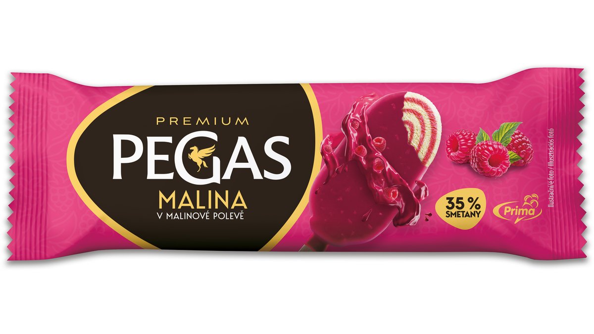 Pegas smotana a malinový sorbet v malin. pol. 90ml