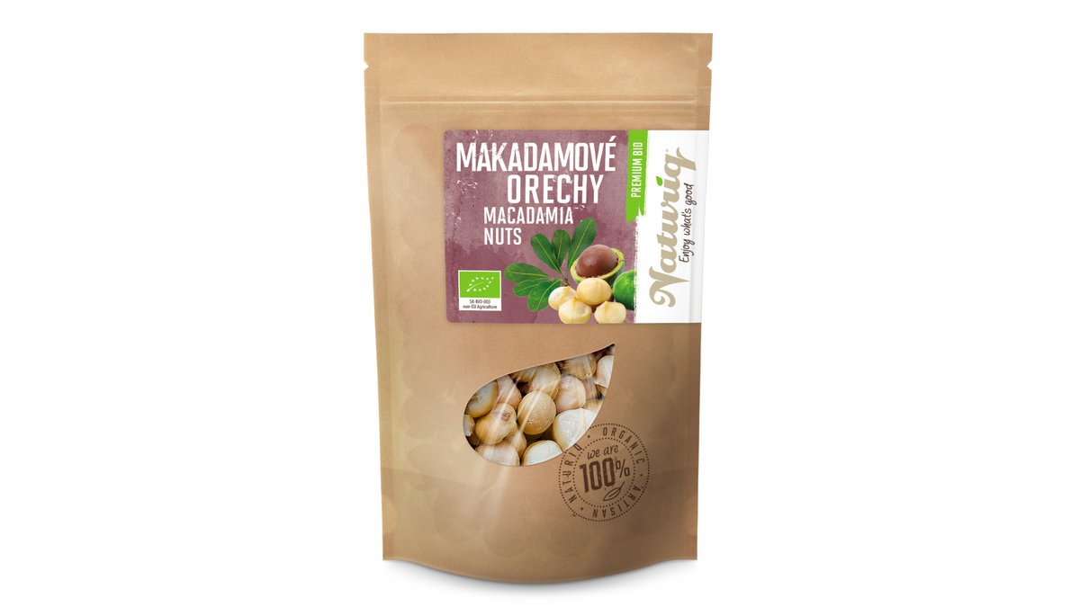 BIO NATURIQ Makadamové orechy Premium 100g