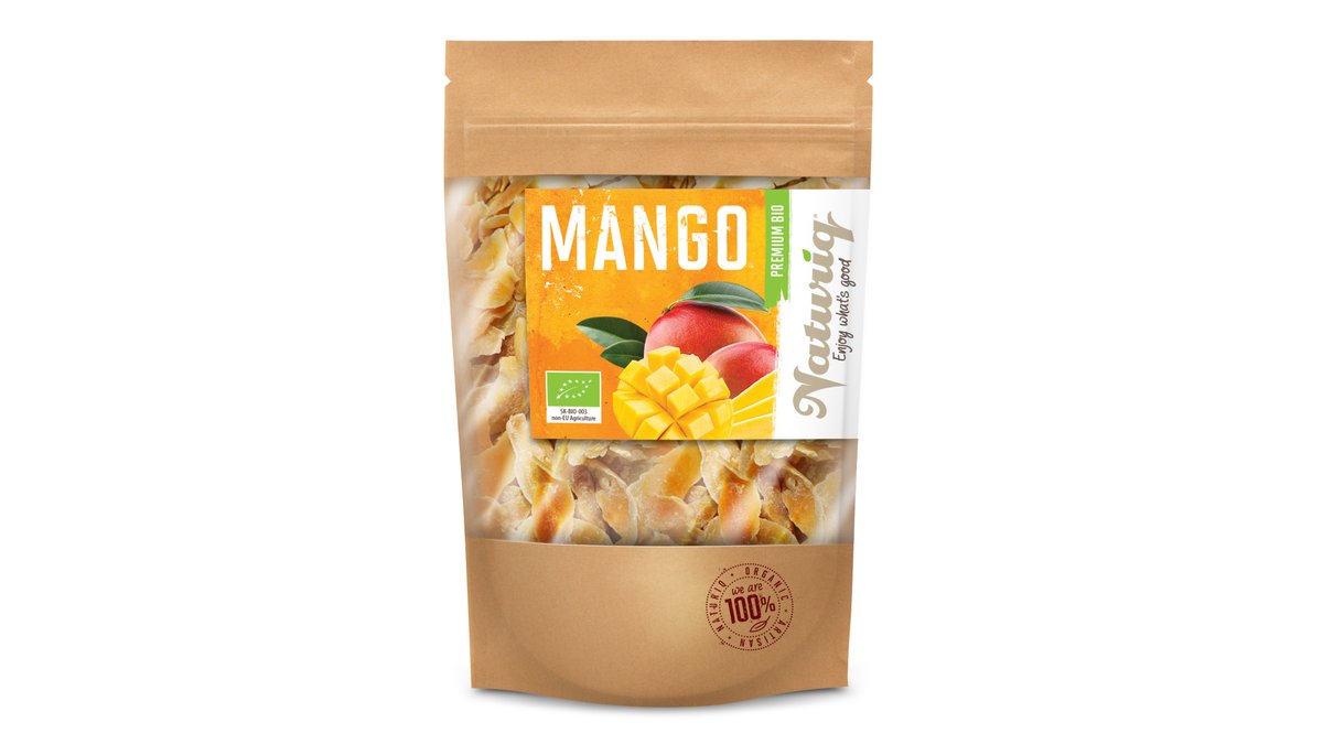 BIO NATURIQ RAW Mango sušené kúsky Premium 100g