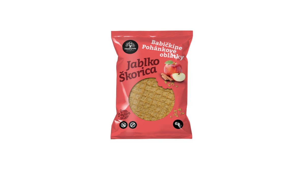 BABIČKINE POHÁNKOVÉ OBLÁTKY bezglut. Jablko a škorica 60g