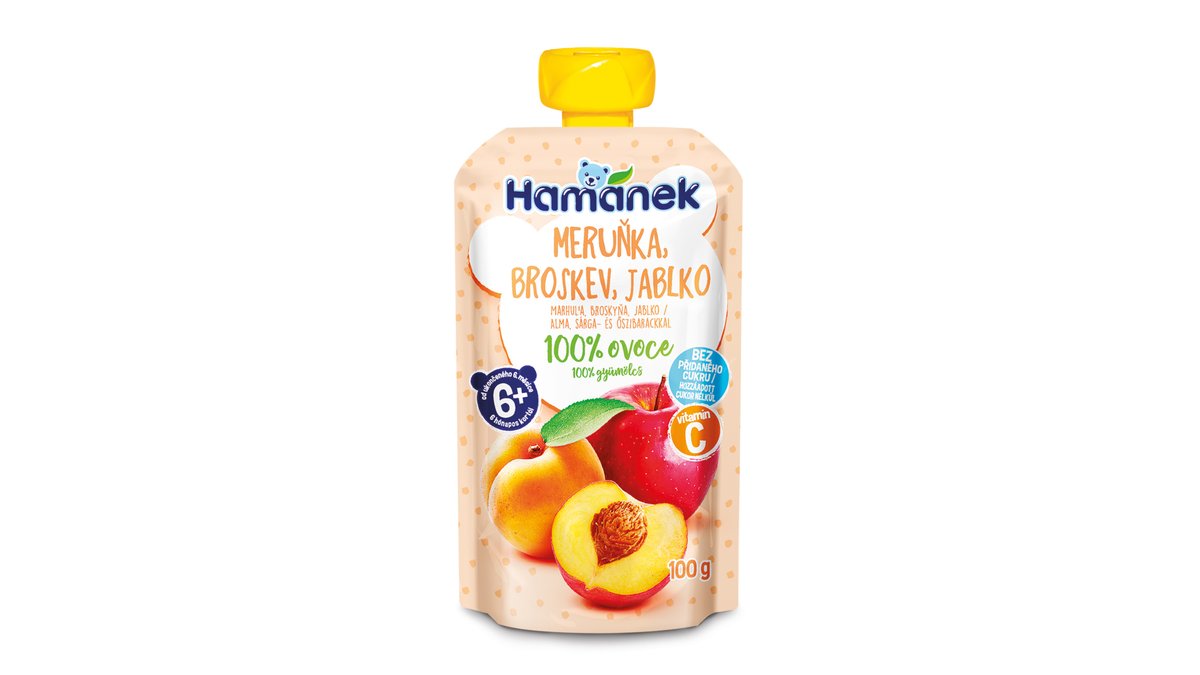 HAMÁNEK Marhuľa, broskyňa , jablko 100g