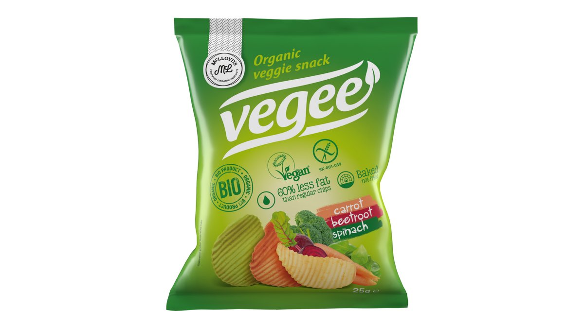 BIO VEGEE Snack mrkva, cvikla, špenát 25g