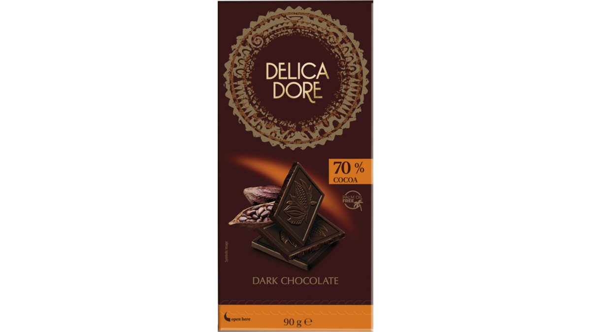 DELICADORE Dark chocolate 70% cocoa 90g
