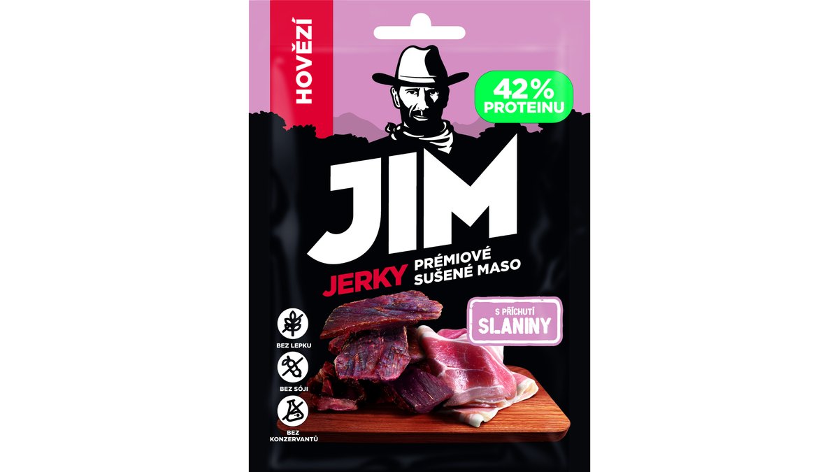 JIM JERKY hovädzie slanina 23g