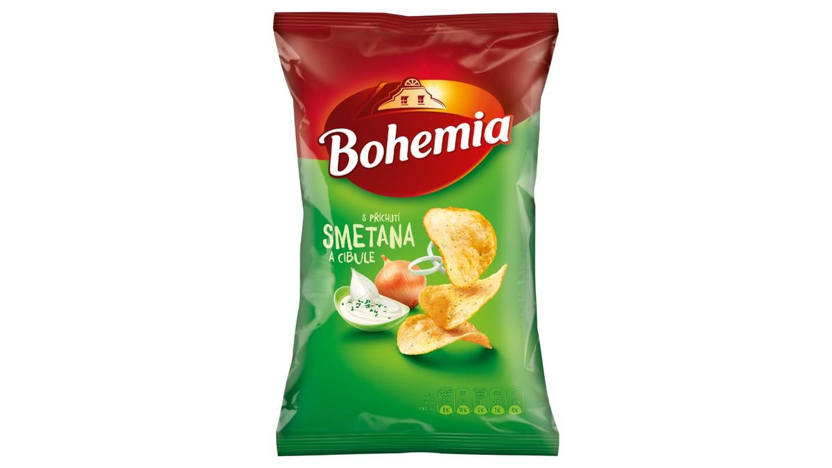 Bohemia Chips s příchutí smetana a cibule 130g