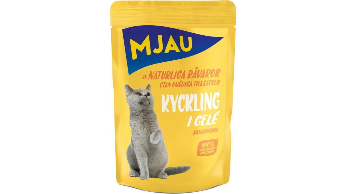 Mjau Kattmat Kyckling i Gelé, 85 g
