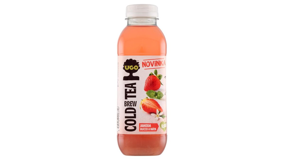 Ugo Cold Brew Tea jahoda, bucco a máta 500ml
