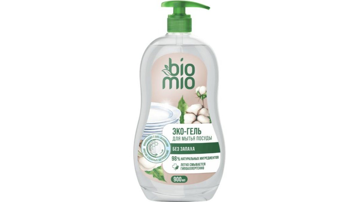 Гель для мытья посуды Bio Mio без запаха 900мл