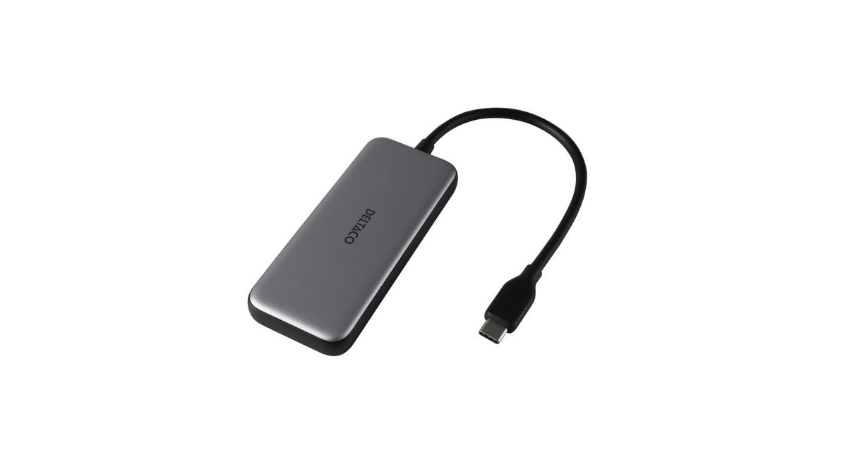 USB-C-hub med 4 porte, 5 Gbps, PD 100 W indgang, Deltaco 60 g