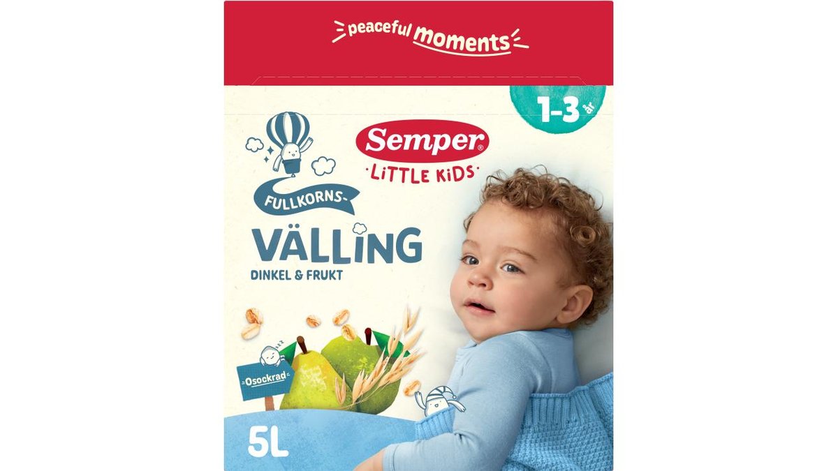 Semper Fullkornsvälling Dinkel & Frukt, 23 portioner