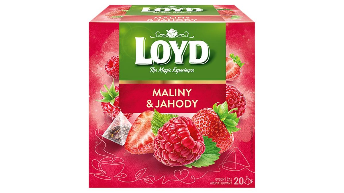 Loyd Ovocný čaj aromatizovaný maliny & jahody 20 x 2g (40g)