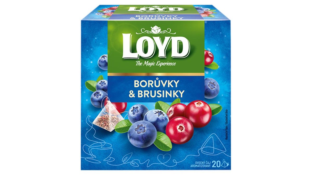 Loyd Ovocný čaj aromatizovaný borůvky & brusinky 20 x 2g (40g)
