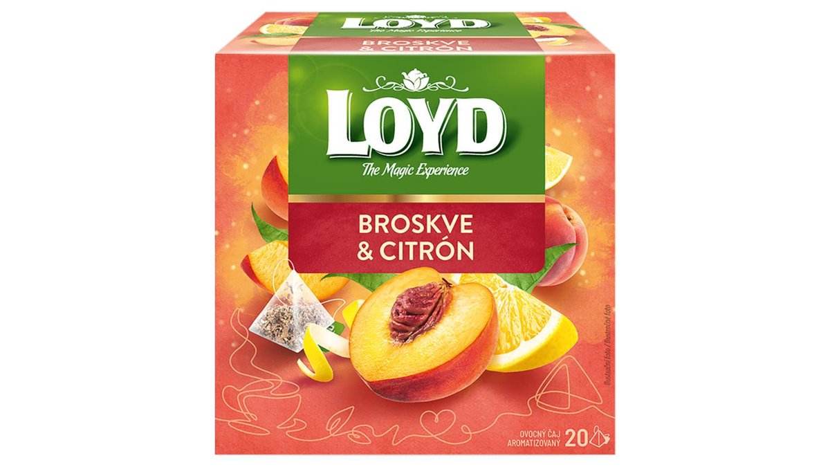 Loyd Ovocný čaj aromatizovaný broskve & citrón 20 x 2g (40g)