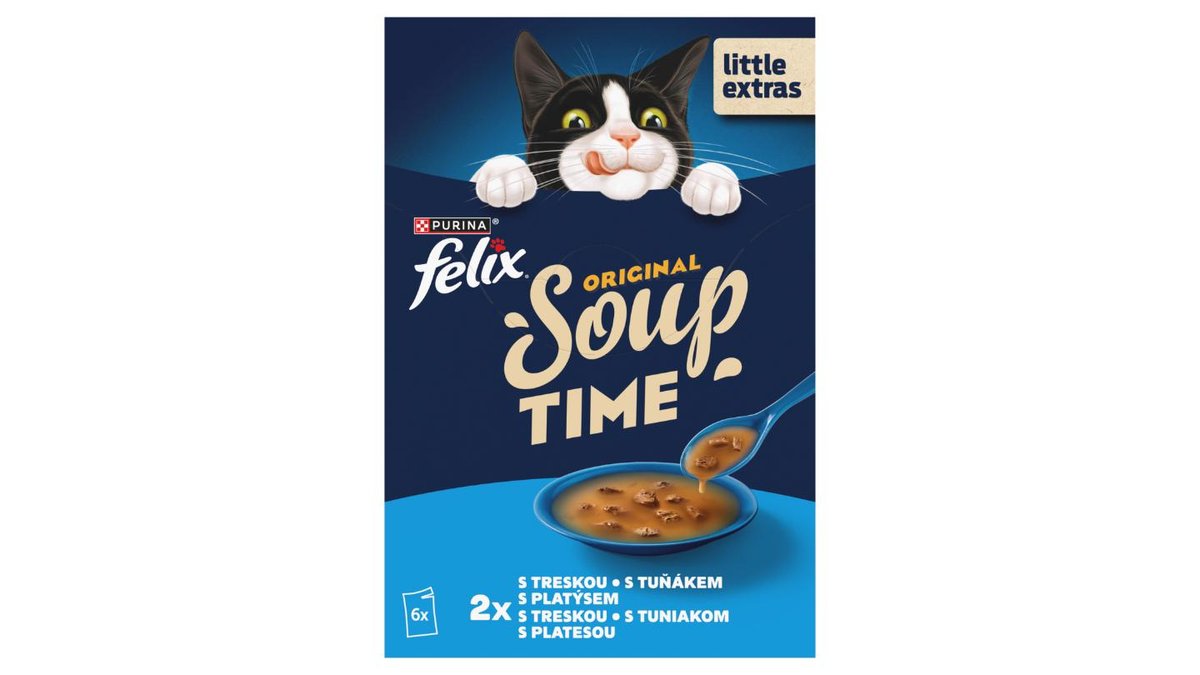 Felix Soup polievky pre mačky treska, tuniak, platesa 6 x 48 g