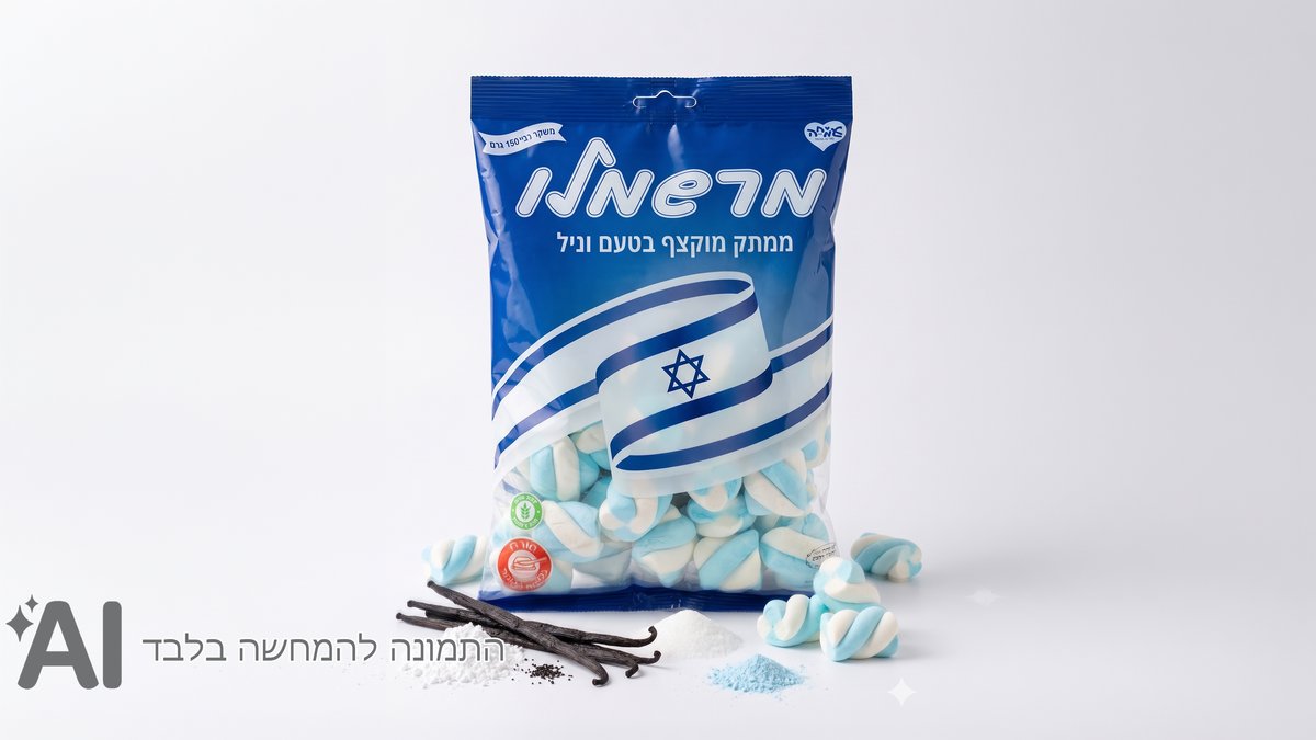 מרשמלו כחול לבן בטעם וניל