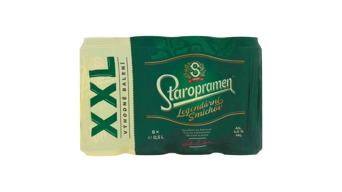STAROPRAMEN 10% svetlé pivo multipack 8 x 0,5l