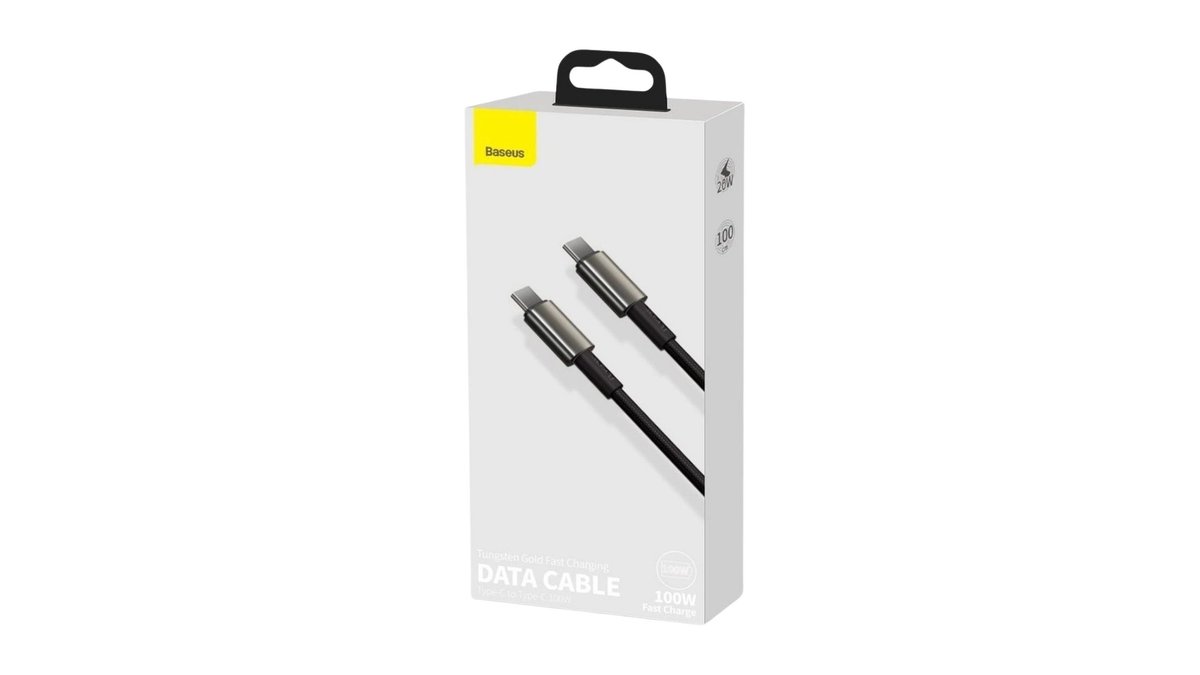Baseus Tungsten Gold Fast Charging Data Cable Usb-c To Usb-c 100w - 1 Meter