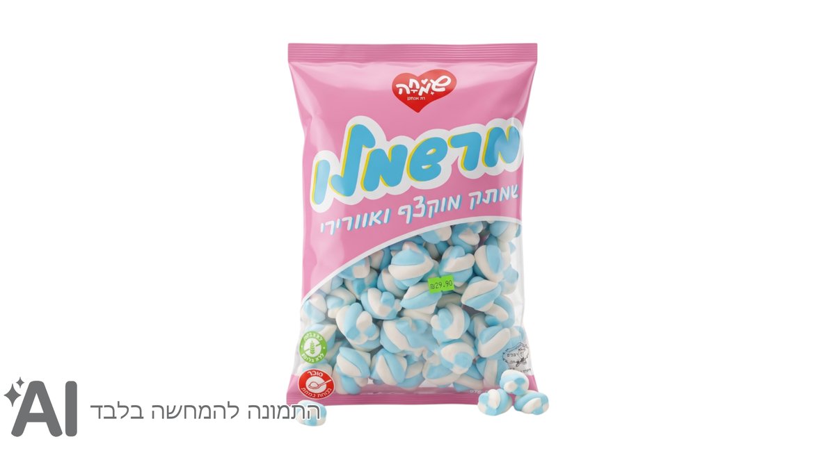 מרשמלו בטעם וניל-כחול לבן