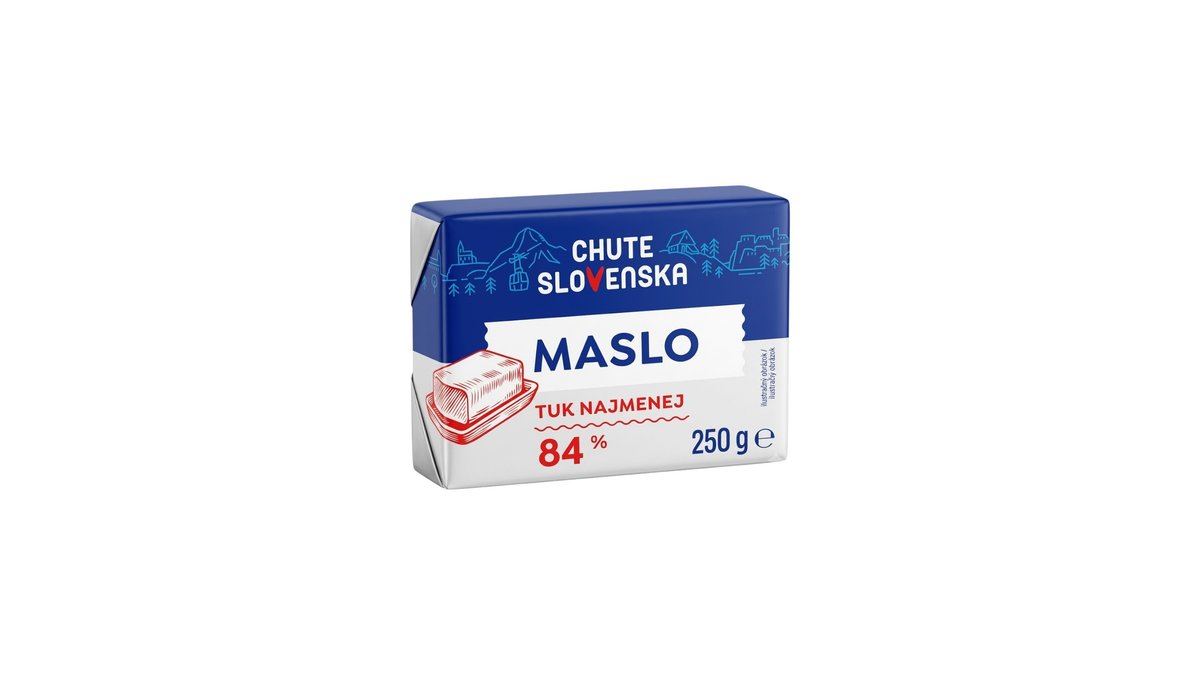 CHUTE SLOVENSKA Tradičné maslo 84% 250g
