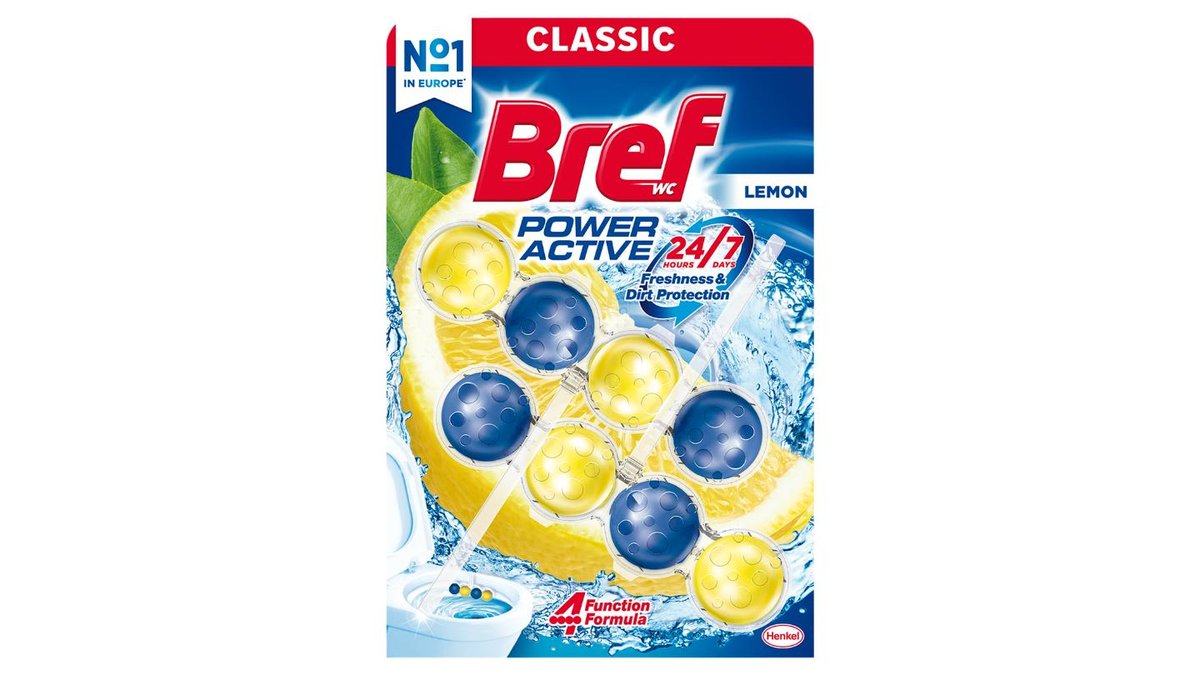 Bref Power Active Lemon tuhý WC blok 2 x 50g
