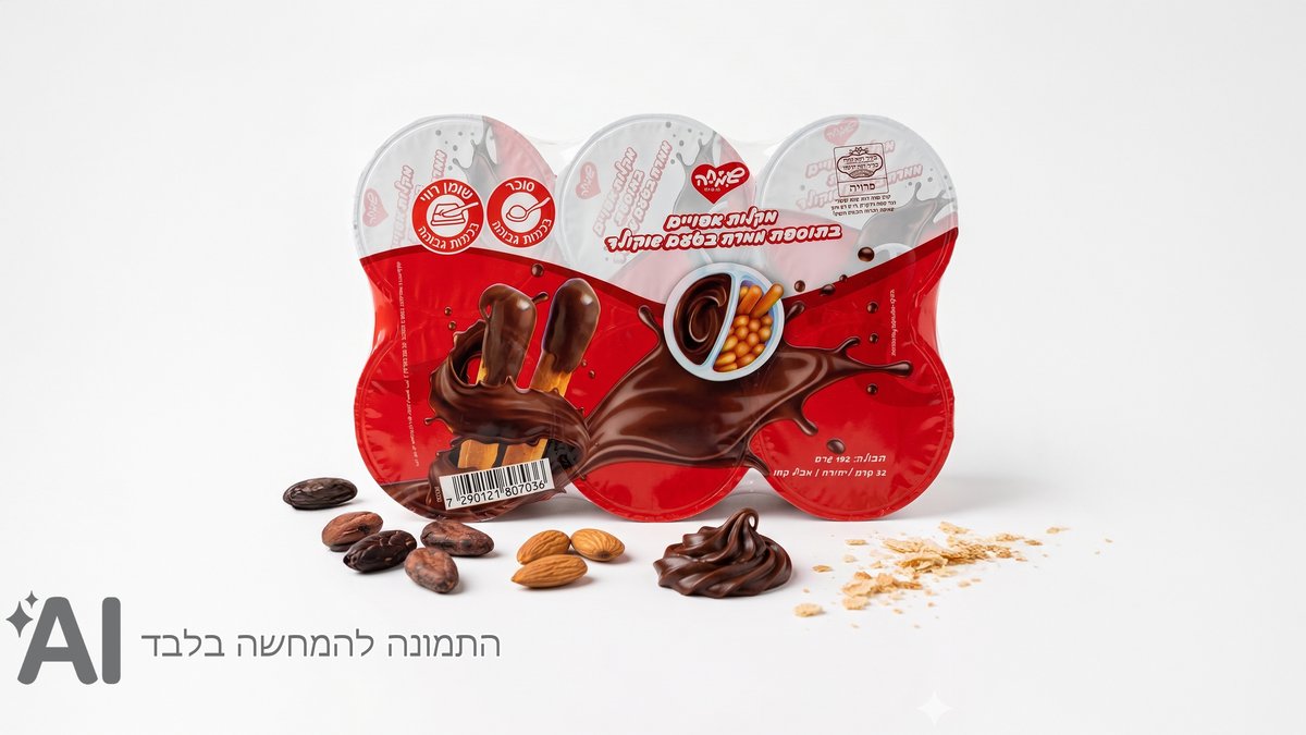 מקלות אפויים בתוספת ממרח בטעם שוקולד