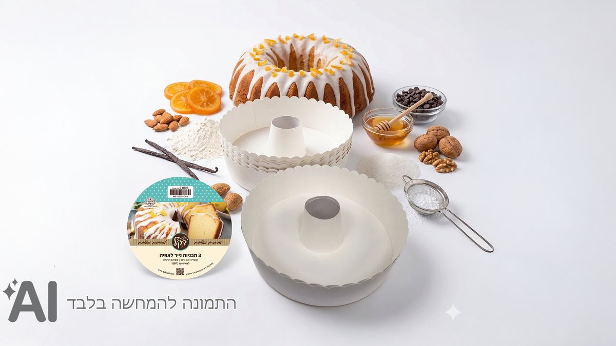 3 תבניות נייר לאפיה בבקה קוטר כ-22 ס