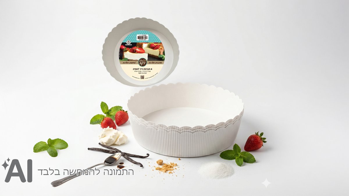 4 תבניות נייר לאפיה קוטר כ-22 ס