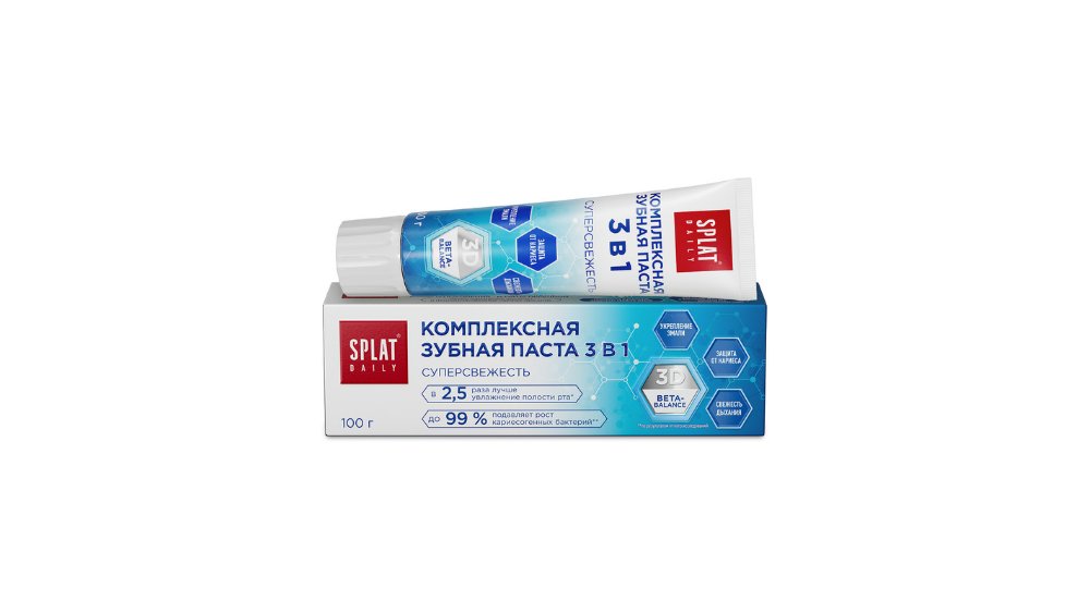 Зубная паста 3в1 Суперсвежесть Daily Splat 100 г