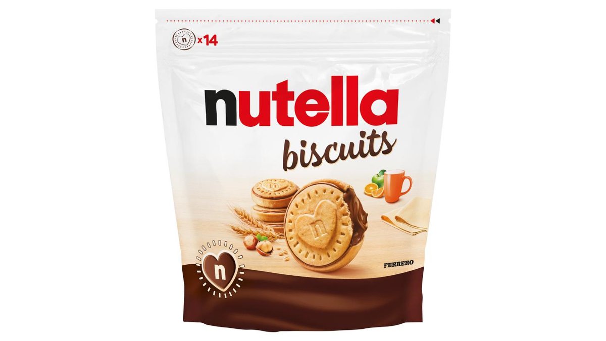 Nutella Biscuits sušenka plněná lískooříškovou pomazánkou s kakaem 193g